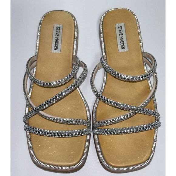 Steve Madden Shoes - Steve Madden Women's Size 9 SPICE Rhinestone Blinging Sparkly Sandals -Worn Once